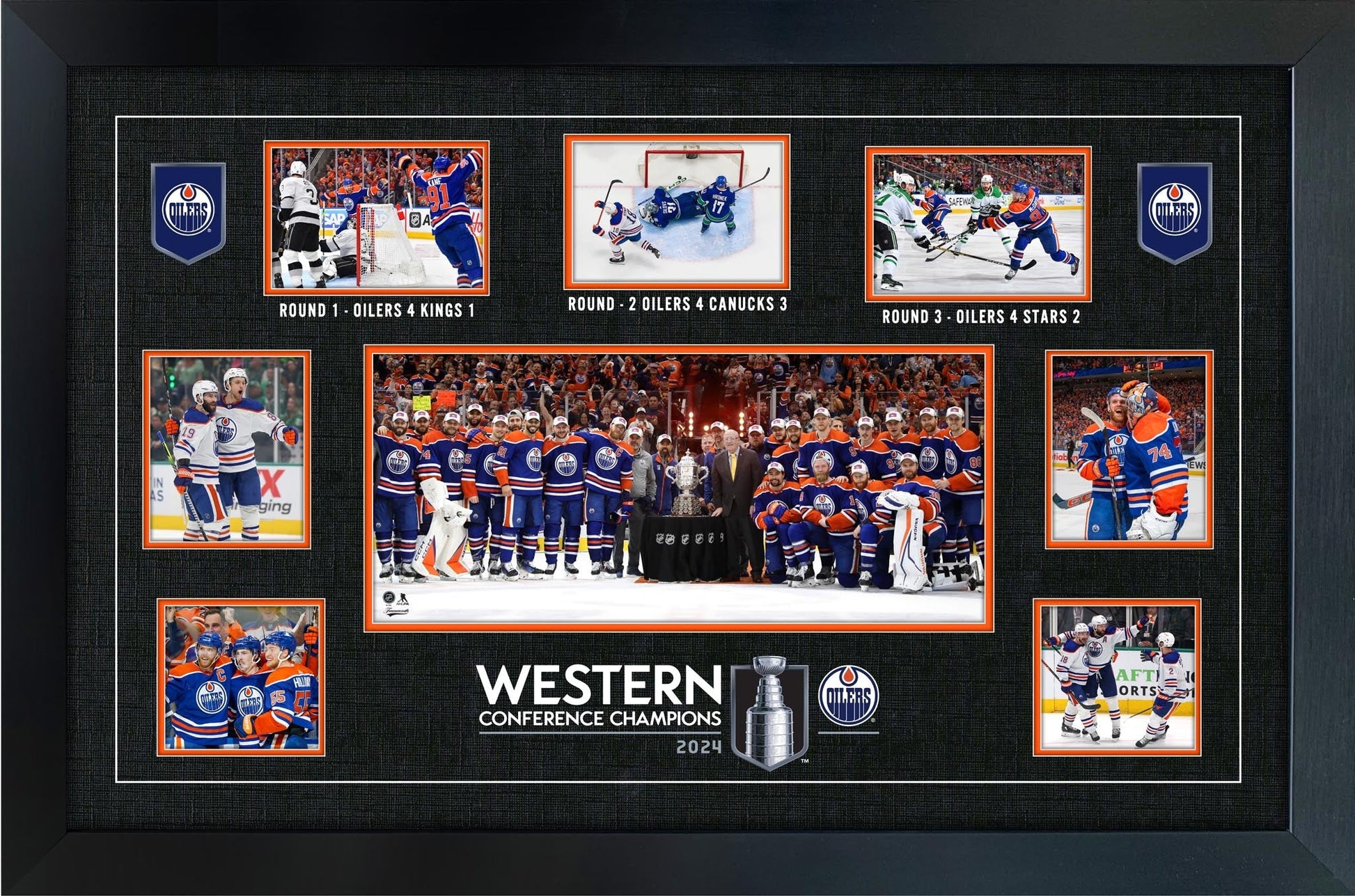 Edmonton Oilers Conference Champions Framed Collage Frameworth Sports Marketing