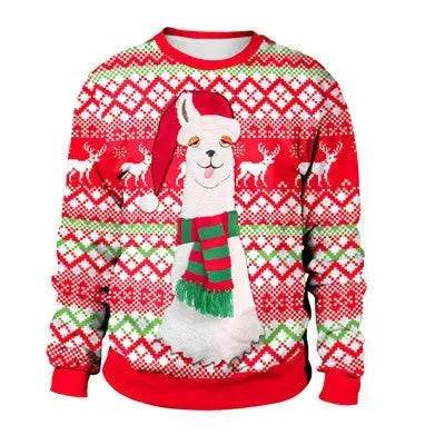 Autumn Winter Fashion Ugly Christmas Sweater Santa Elf Funny Pullover Womens Mens Print Sweaters Tops Clothing - Velora