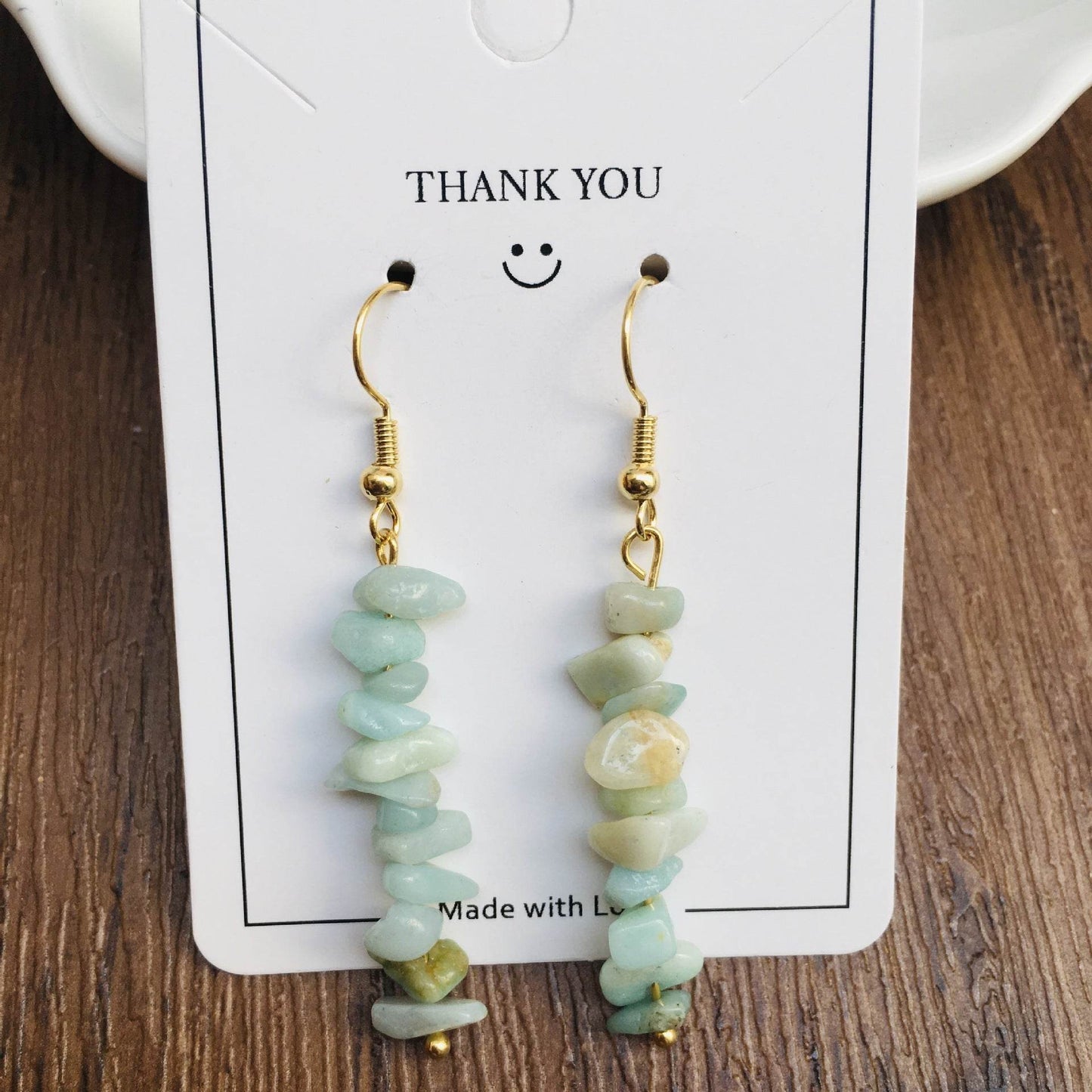 Handmade DIY Natural Crystal Stone Beaded Earrings - Velora