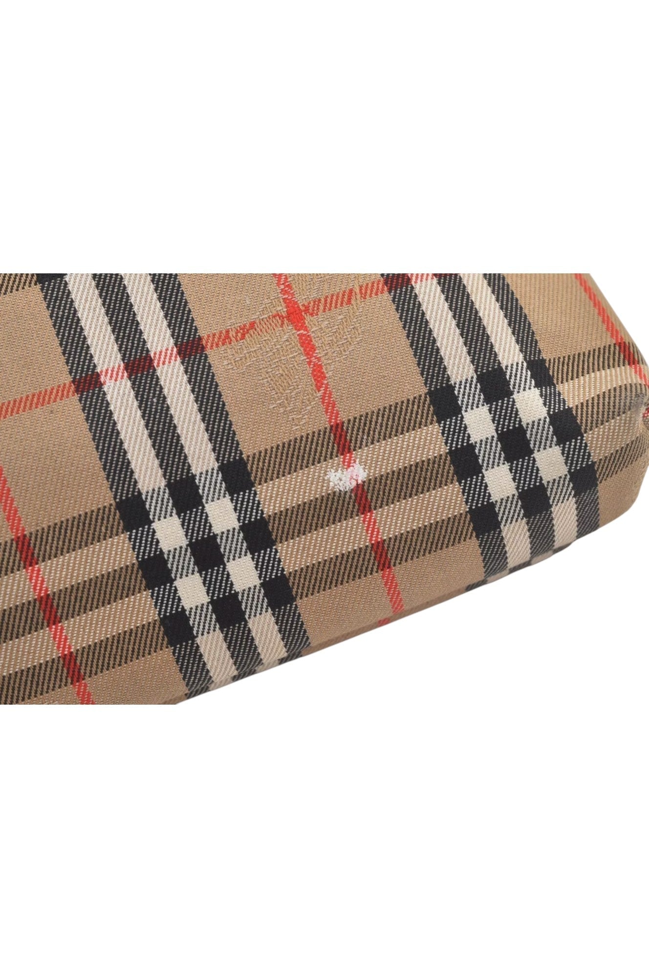 Authentic Burberrys Nova Check Clutch Hand Bag Patter Canvas Leather Beige 5510L - Velora