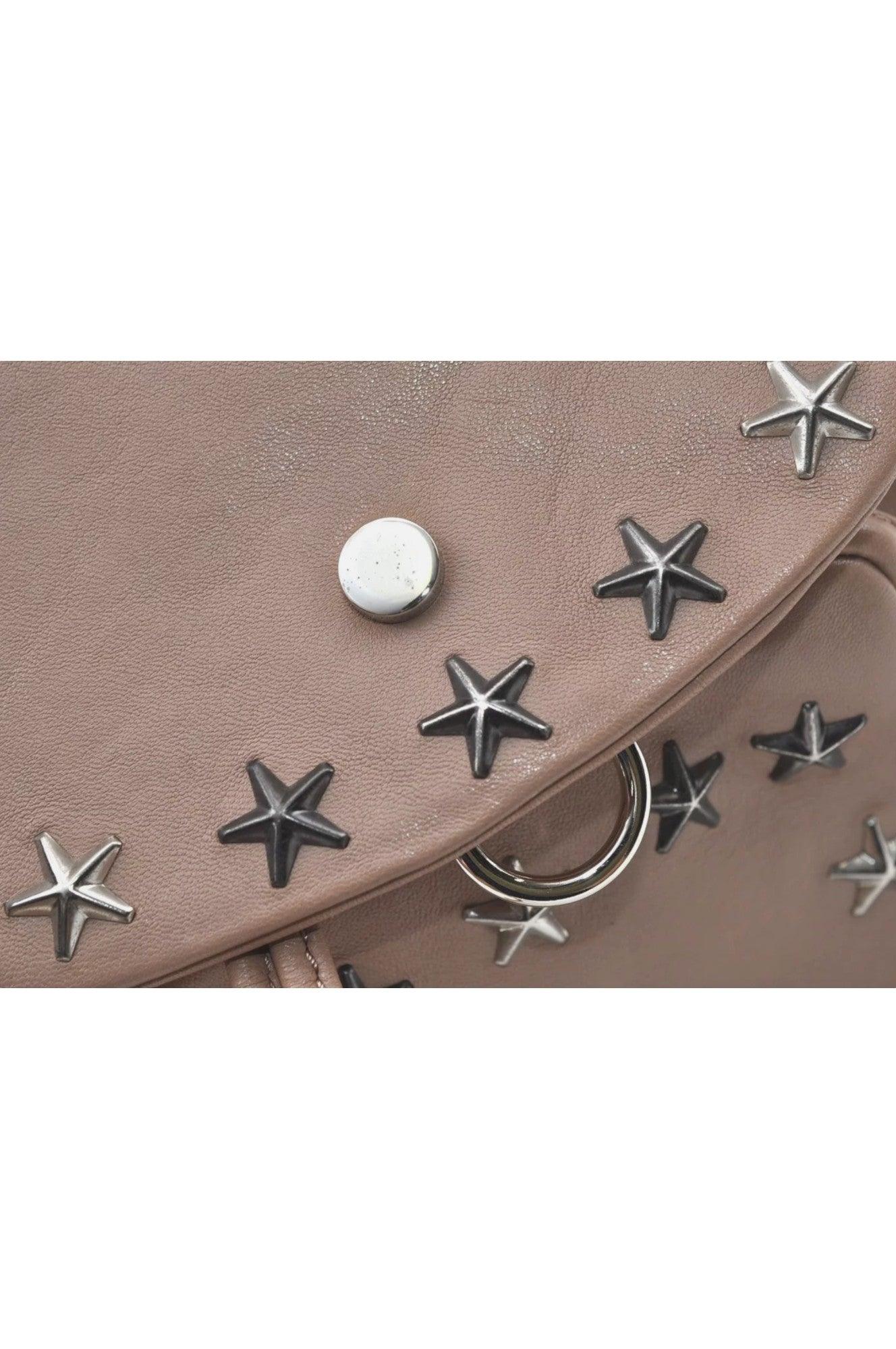JIMMY CHOO Vintage Stella Star Studs Leather Backpack Pink Beige 7492K - Velora