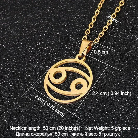 12 Constellation Necklace Accessories Stainless Steel Necklace - Velora