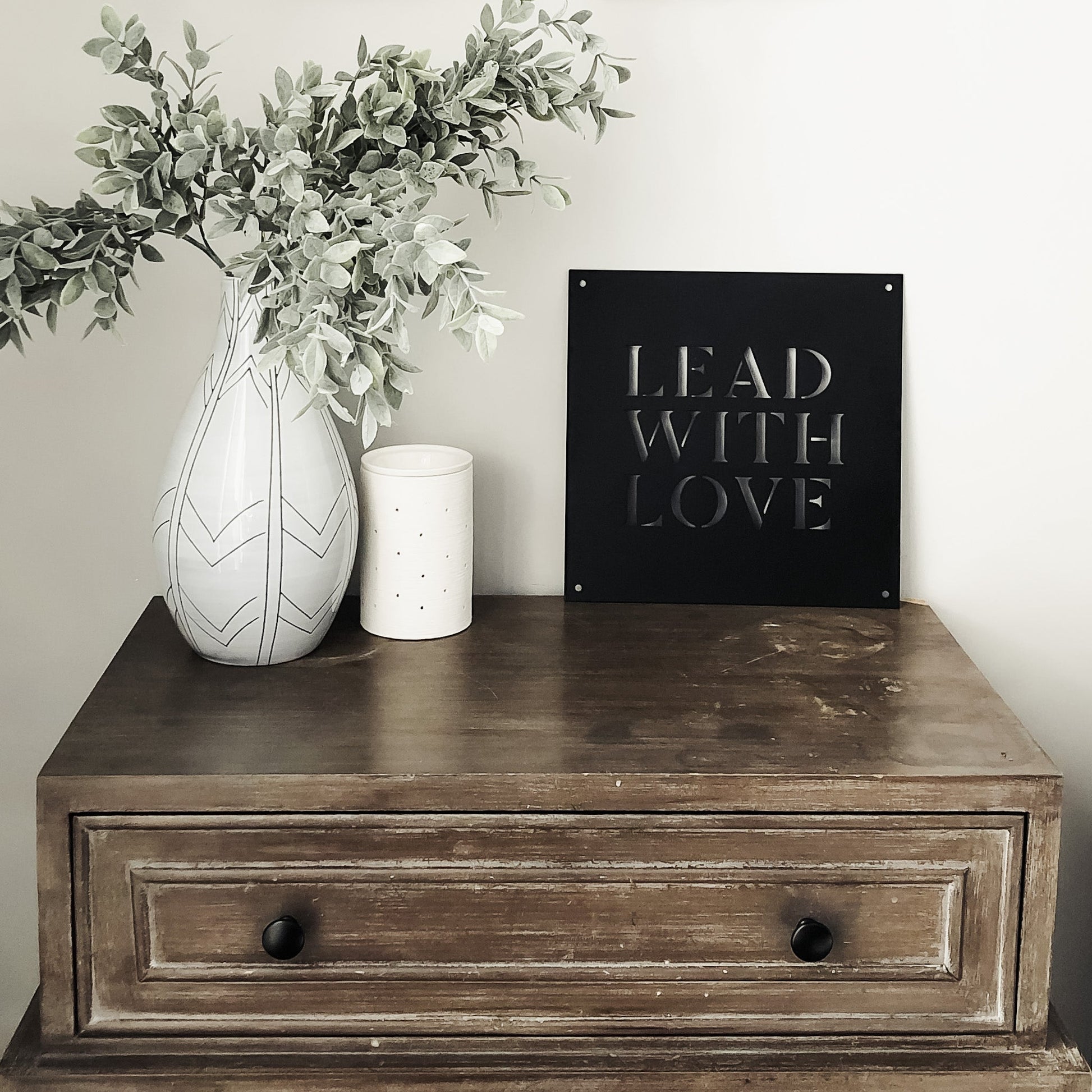 12" x 12" Lead with Love - Velora Luxury Fashion