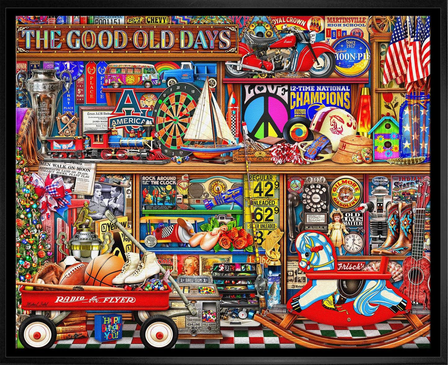 Good Old Days 20x29 Framed Canvas by Michael Fishel Frameworth Sports Marketing