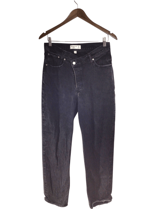 ABERCROMBIE & FITCH Women Straight-Legged Jeans Regular fit in Black - 28 - Velora