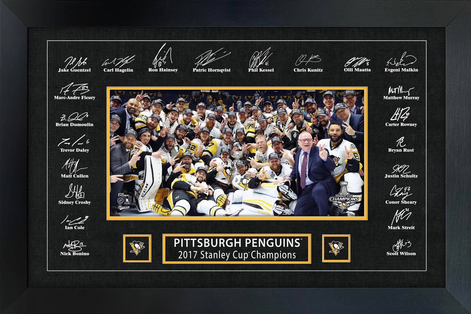 Pittsburgh Penguins 2017 Stanley Cup Replica Signature Frame Frameworth Sports Marketing