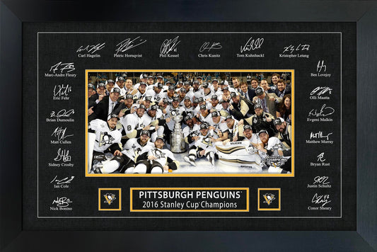 Pittsburgh Penguins 2016 Stanley Cup Replica Signature Frame Frameworth Sports Marketing