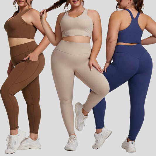 Plus Size Women Sports Workout Gym - Sleeveless Crop and Pant - Velora