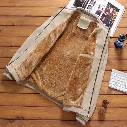 Men Plain Work Zip Up Hooded Winter Jacket - Velora