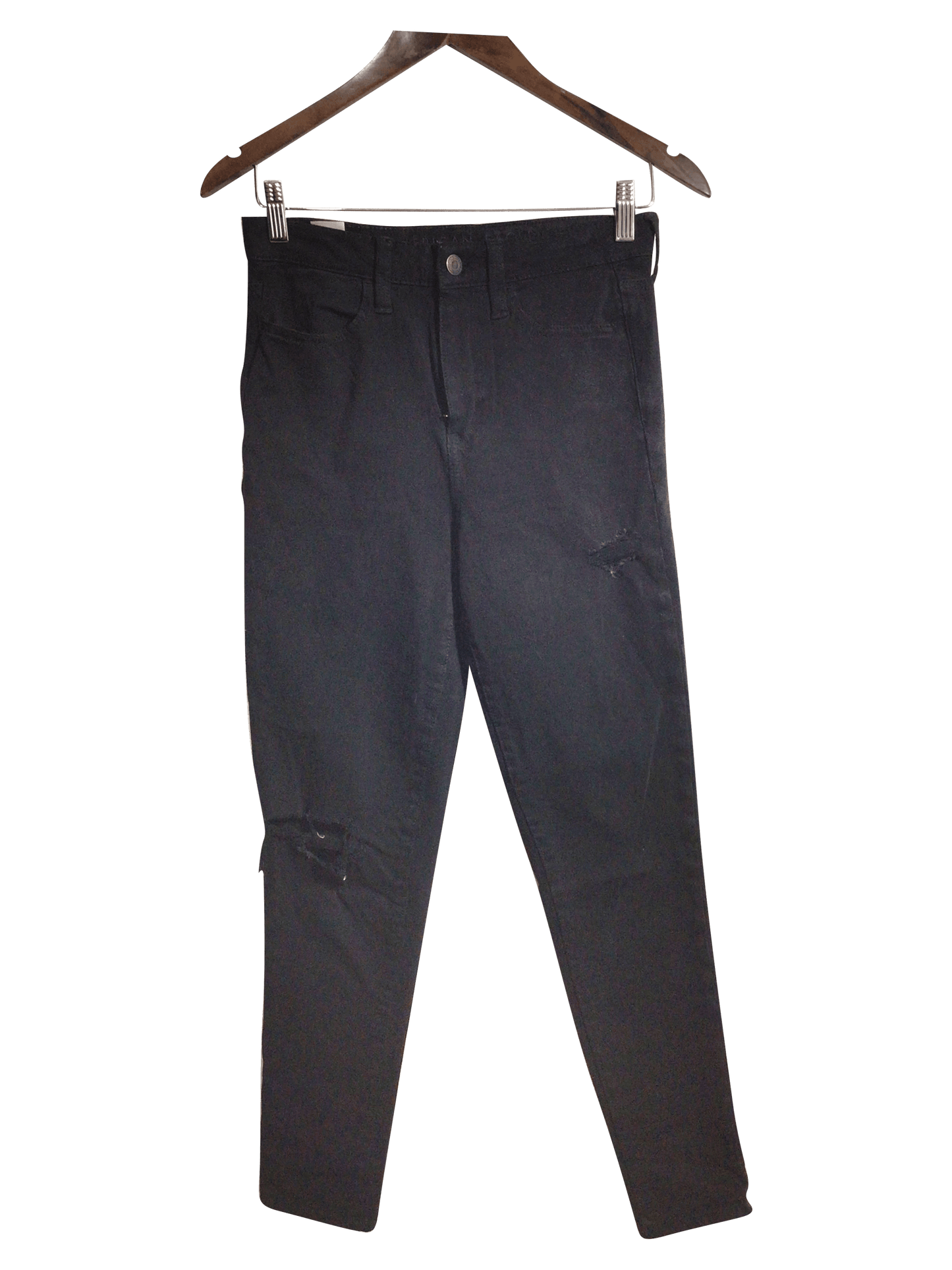 AMERICAN EAGLE Women Straight-Legged Jeans Regular fit in Black - 4 - Velora