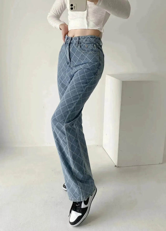 Retro Fashion Denim Boot-cut Pants Women Jeans Pants for Ladies - Velora