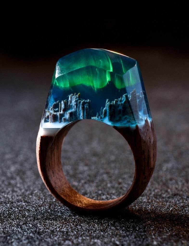 Resin wood ring - Velora