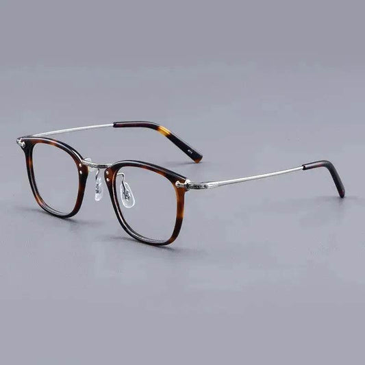 Pure Titanium Vintage Rectangle Crystal Transparent Myopia Glasses Reading Unisex Spectacle Frame Designer Eyeglasses GMS806 Eyewear - Velora