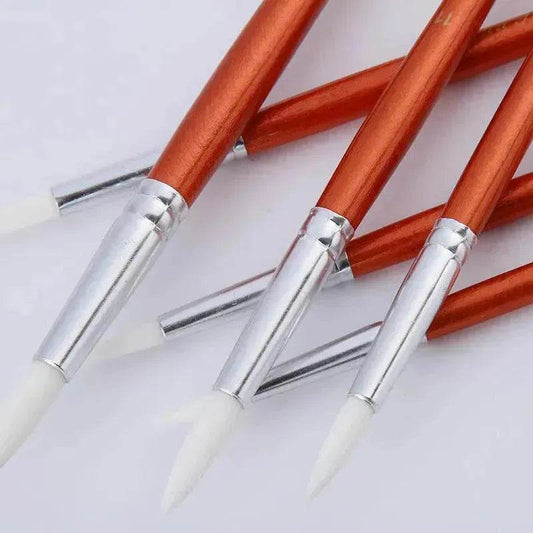 12Pcs Lot Round Shape Nylon Hair Wooden Handle Paint Brush Set Tool For Art School Watercolor Acrylic Painting - Velora