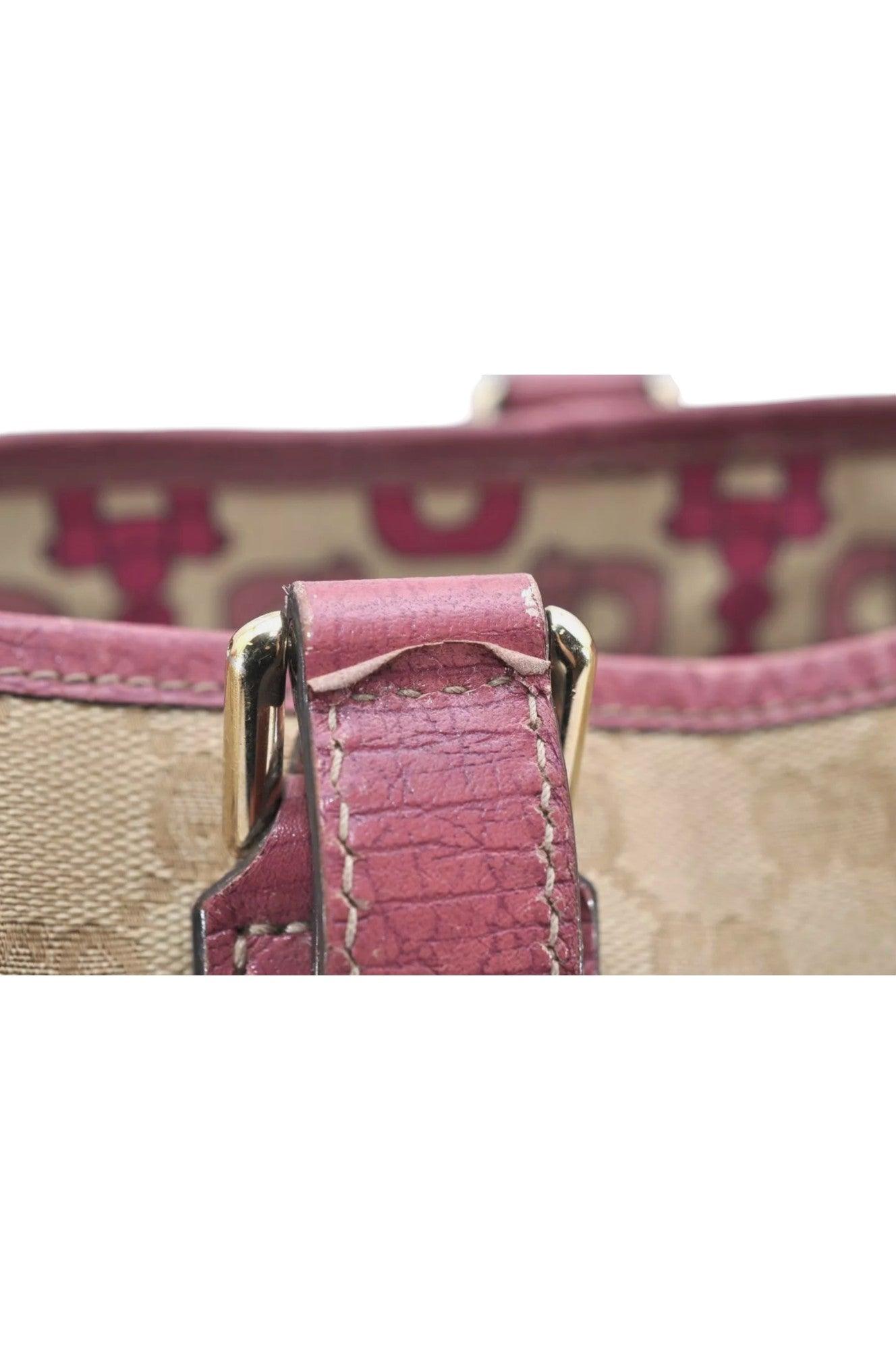 GUCCI Sherry Line Shoulder Tote Bag GG Canvas Leather Beige 7192K - Velora