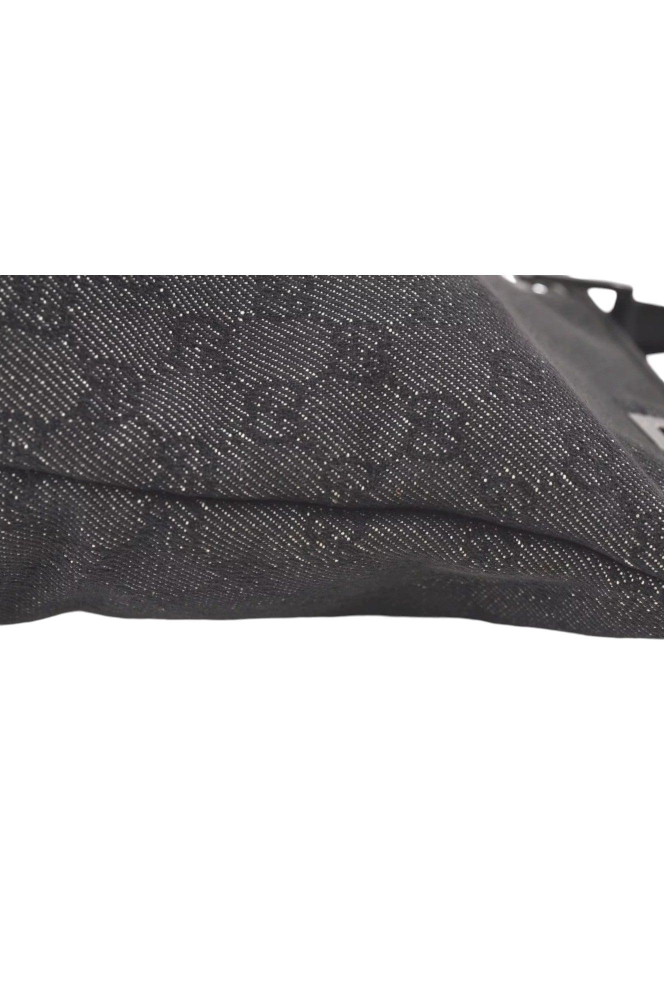 GUCCI Vintage Shoulder Tote Bag GG Canvas Leather 31244 Black 7900K - Velora