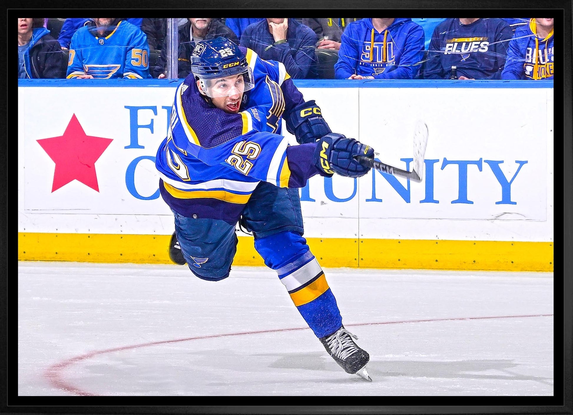 Jordan Kyrou 20x29 Framed Canvas St. Louis Blues Frameworth Sports Marketing