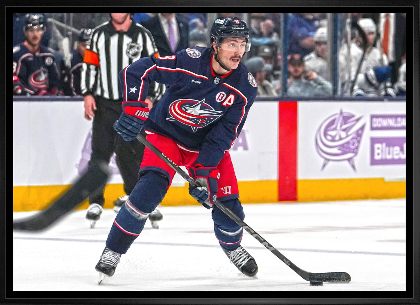 Zach Werenski 20x29 Framed Canvas Columbus Blue Jackets Frameworth Sports Marketing