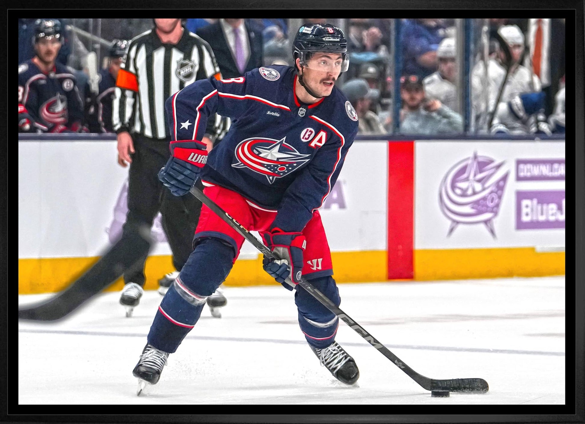 Zach Werenski 20x29 Framed Canvas Columbus Blue Jackets Frameworth Sports Marketing