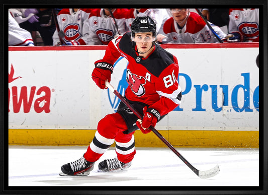 Jack Hughes 20x29 Framed Canvas New Jersey Devils Frameworth Sports Marketing