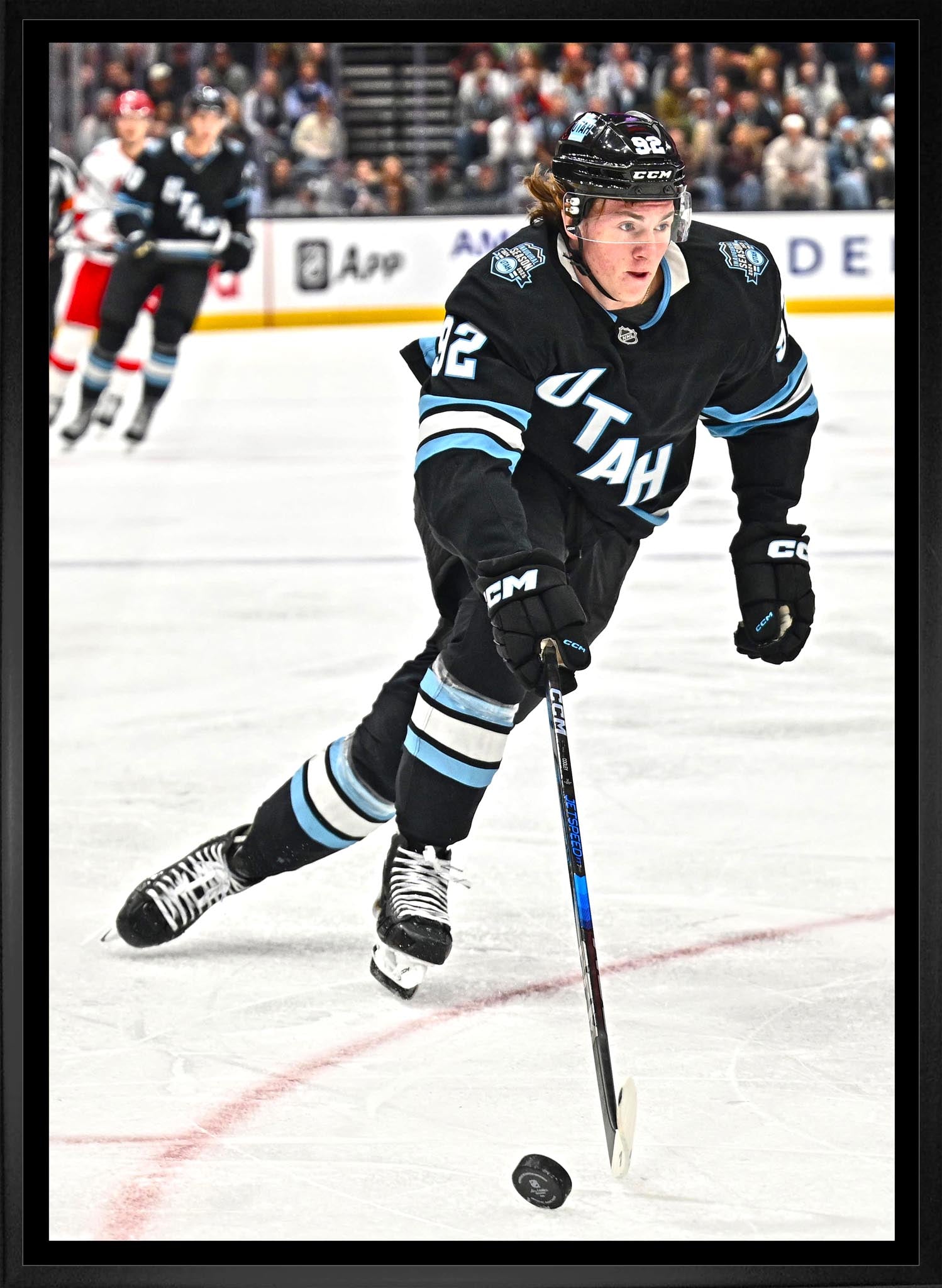 Logan Cooley 20x29 Framed Canvas Utah Mammoth Frameworth Sports Marketing