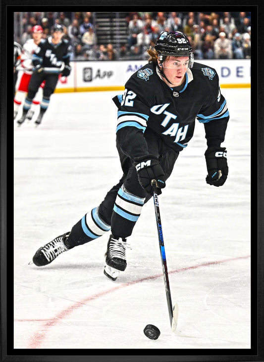 Logan Cooley 20x29 Framed Canvas Utah Mammoth Frameworth Sports Marketing