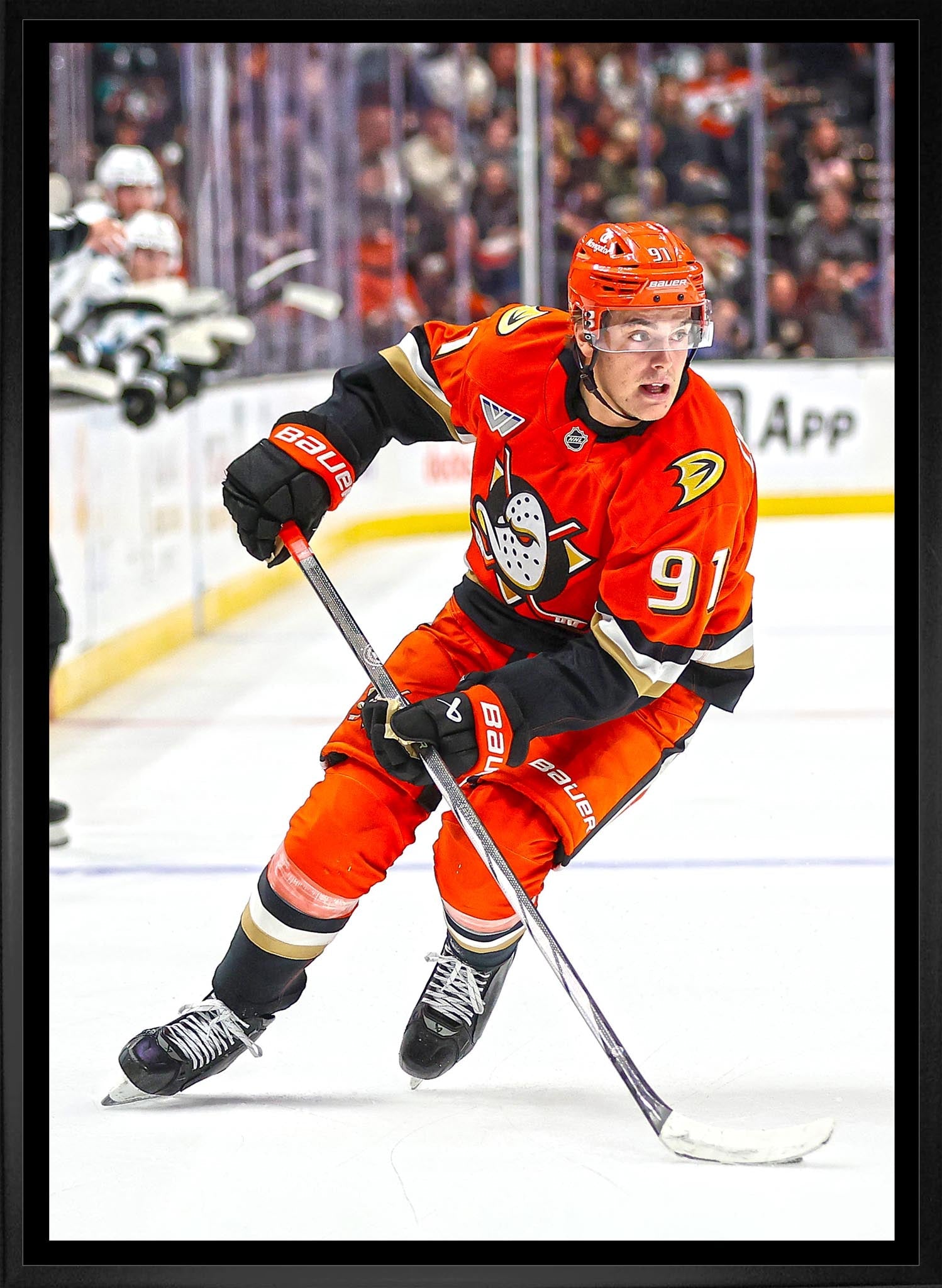 Leo Carlsson 20x29 Framed Canvas Anaheim Ducks Frameworth Sports Marketing