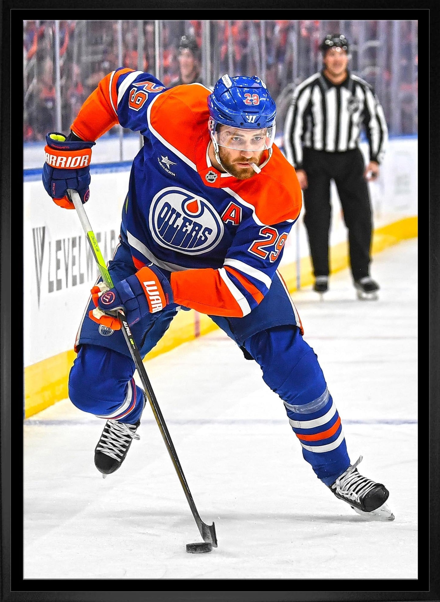Leon Draisaitl 20x29 Framed Canvas Edmonton Oilers Frameworth Sports Marketing