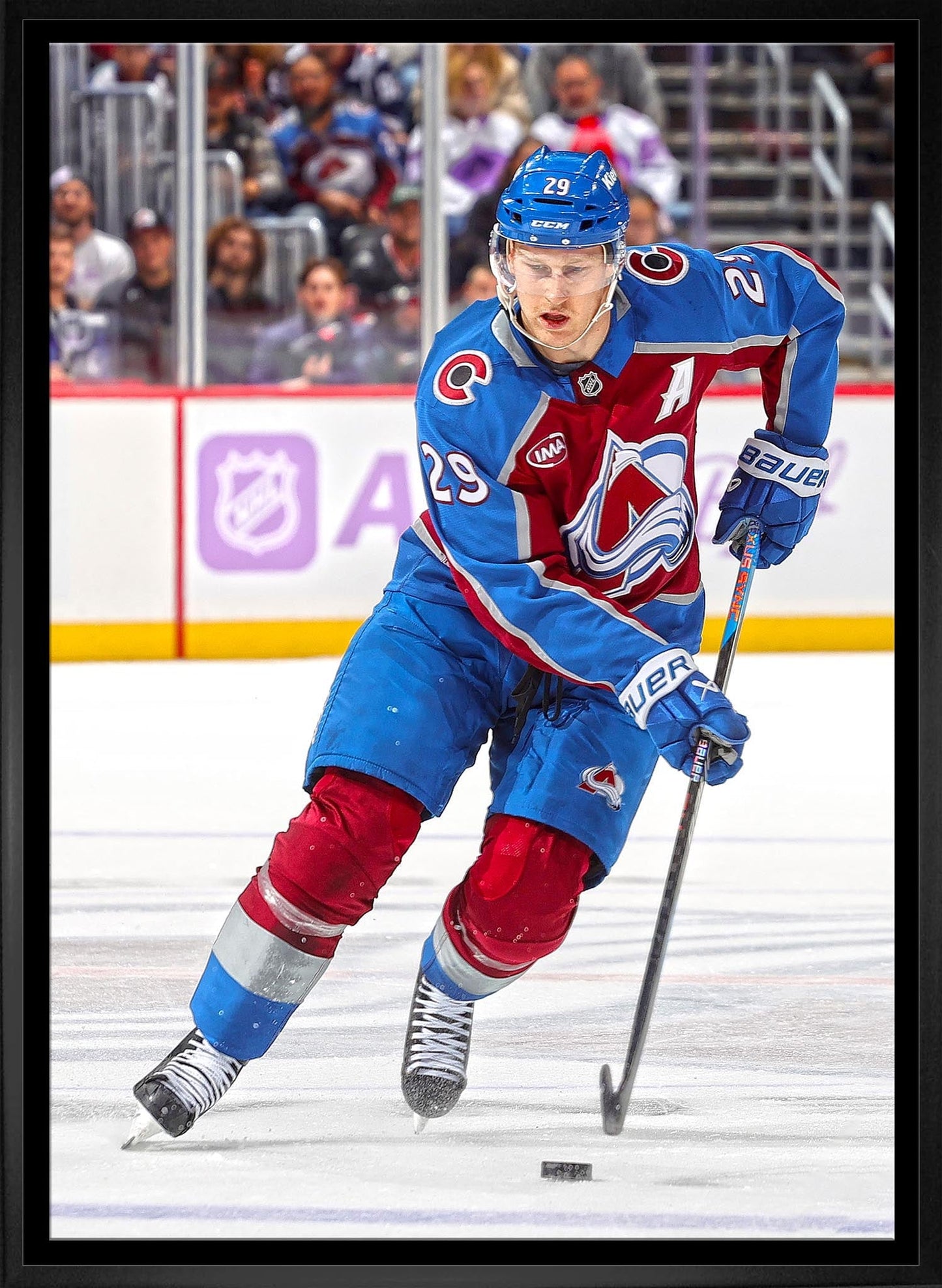 Nathan MacKinnon 20x29 Framed Canvas Colorado Avalanche Frameworth Sports Marketing