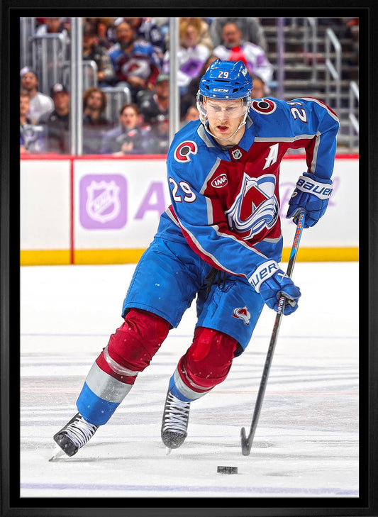 Nathan MacKinnon 20x29 Framed Canvas Colorado Avalanche Frameworth Sports Marketing