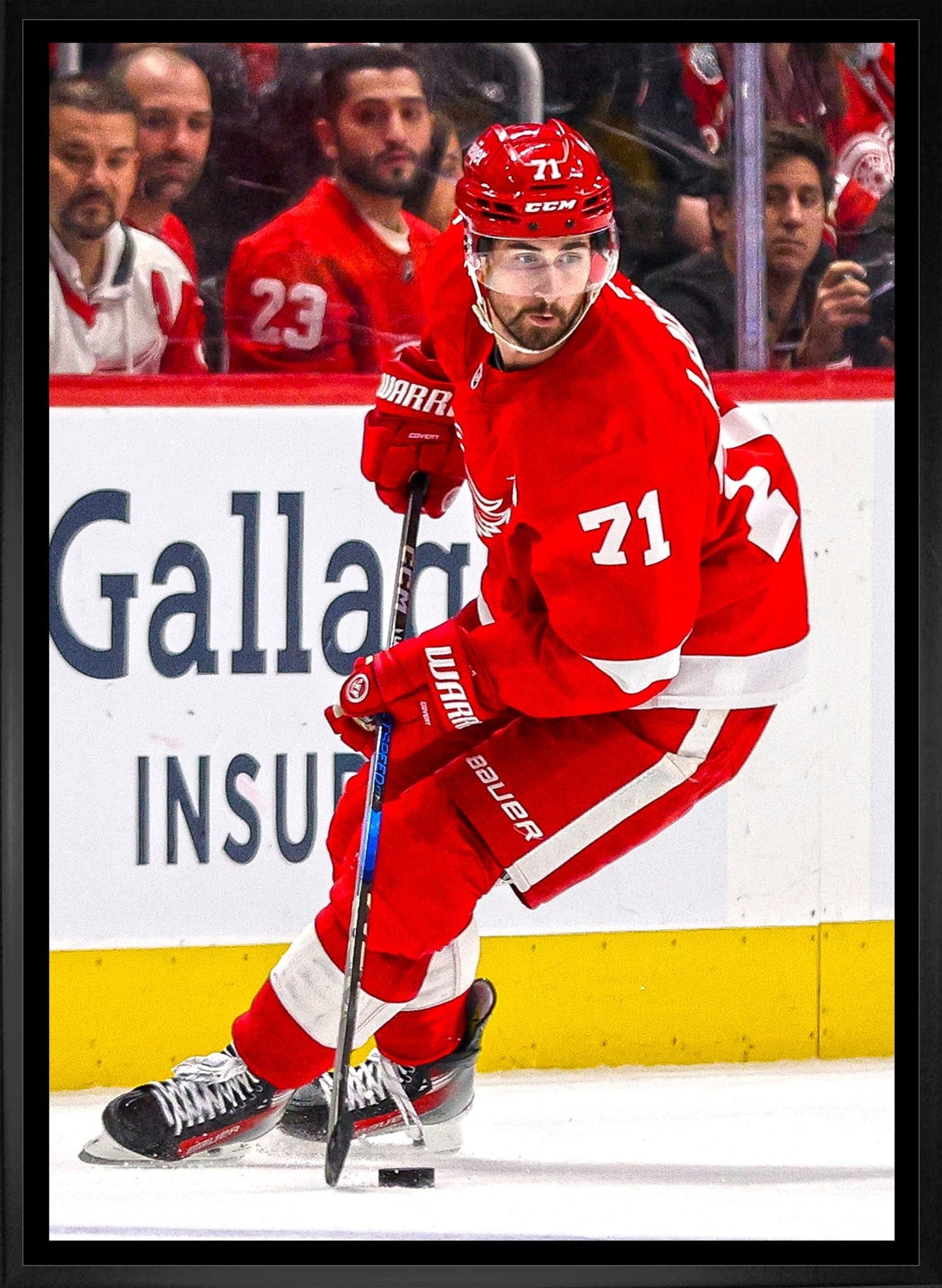 Dylan Larkin 20x29 Framed Canvas Detroit Red Wings Frameworth Sports Marketing