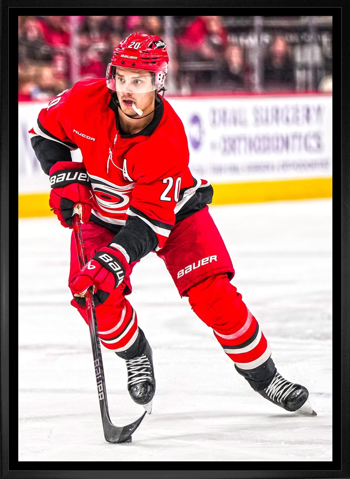 Sebastian Aho 20x29 Framed Canvas Carolina Hurricanes Frameworth Sports Marketing