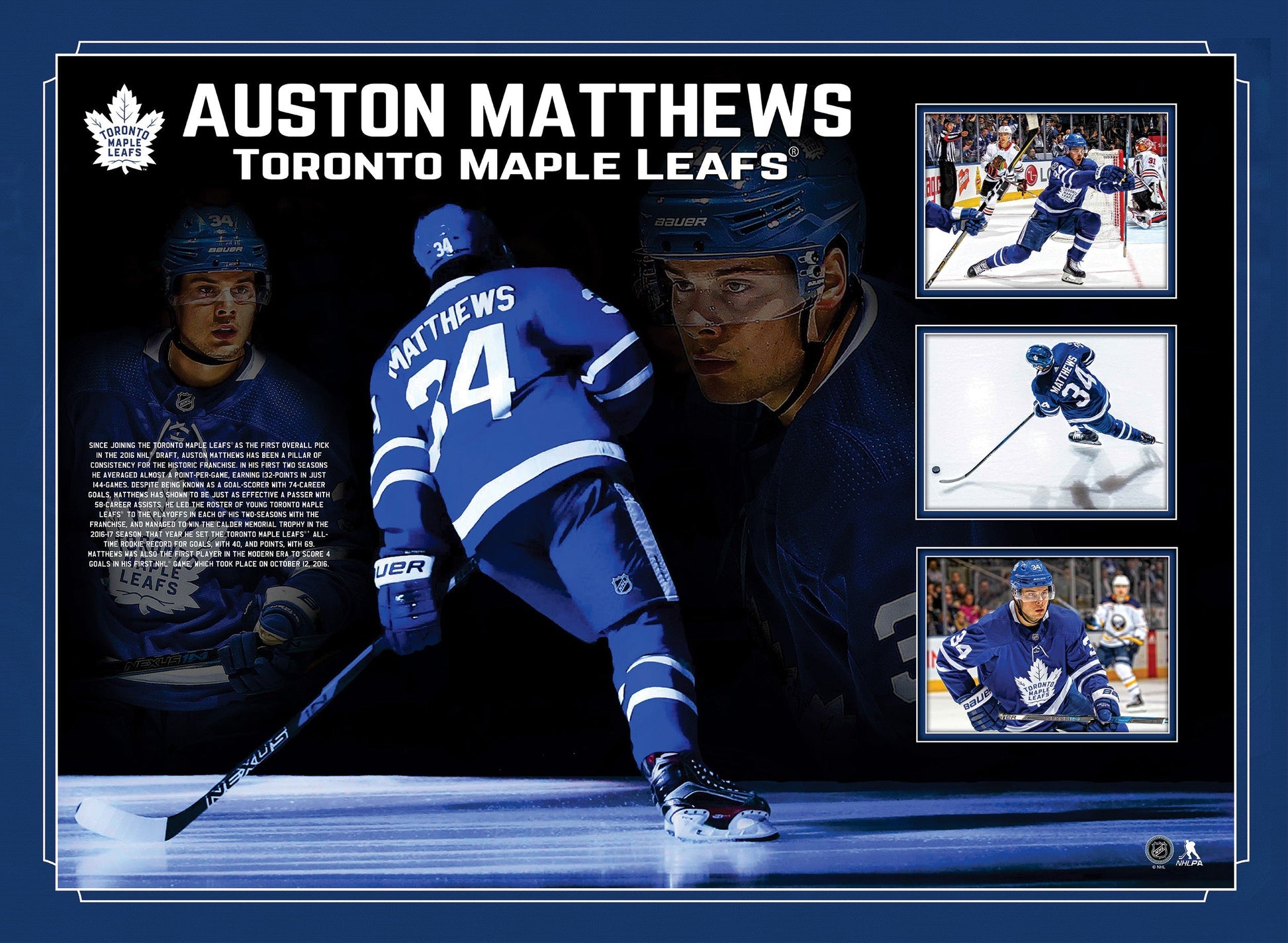 Auston Matthews Toronto Maple Leafs Framed Photo Collage Frameworth Sports Marketing