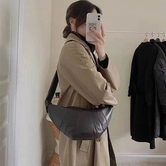 Sheepskin Dumpling Bag Fashion Genuine Leather Niche Daily Shoulder Crossbody - Velora