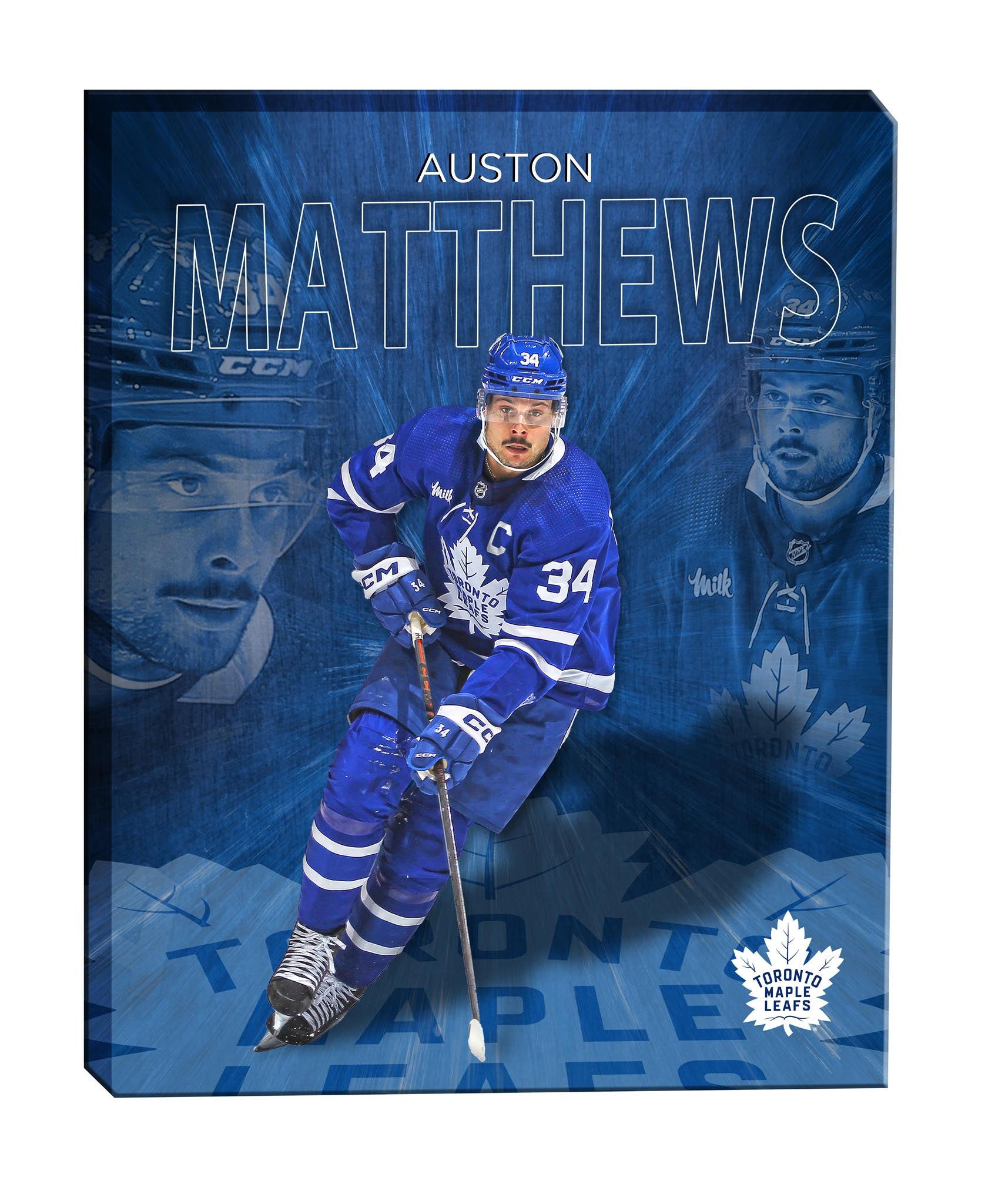 Auston Matthews 16x20 Canvas Collage Maple Leafs-V Frameworth Sports Marketing