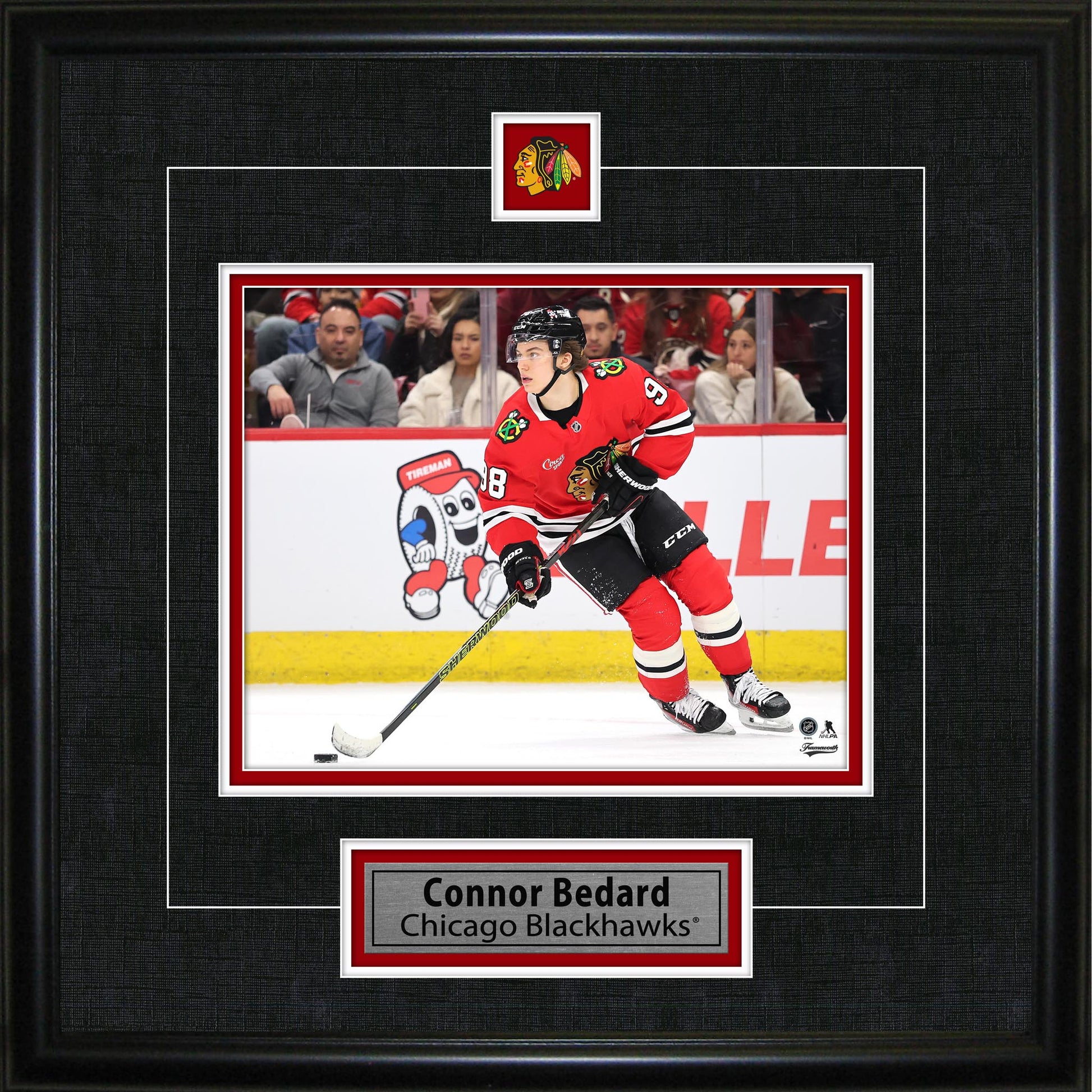 Connor Bedard Framed Pin & Plate Chicago Blackhawks Frameworth Sports Marketing