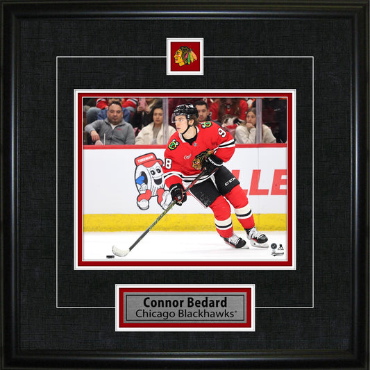 Connor Bedard Framed Pin & Plate Chicago Blackhawks Frameworth Sports Marketing