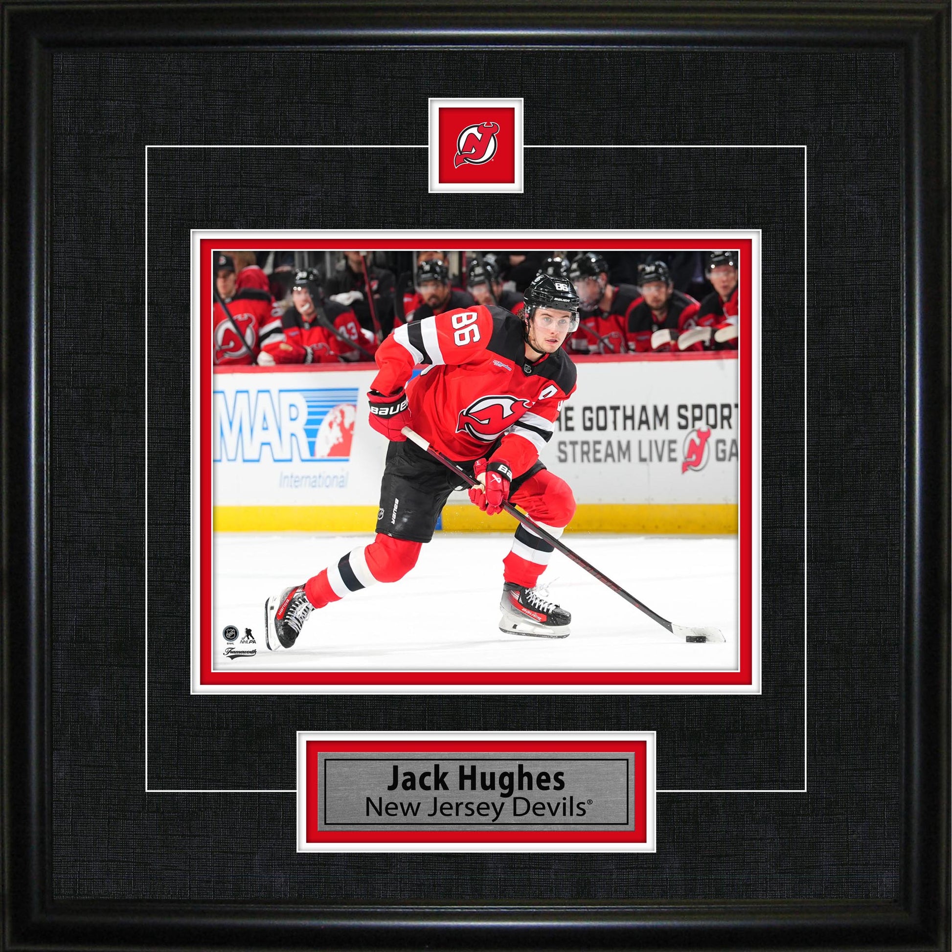 Jack Hughes Framed Pin & Plate New Jersey Devils Frameworth Sports Marketing