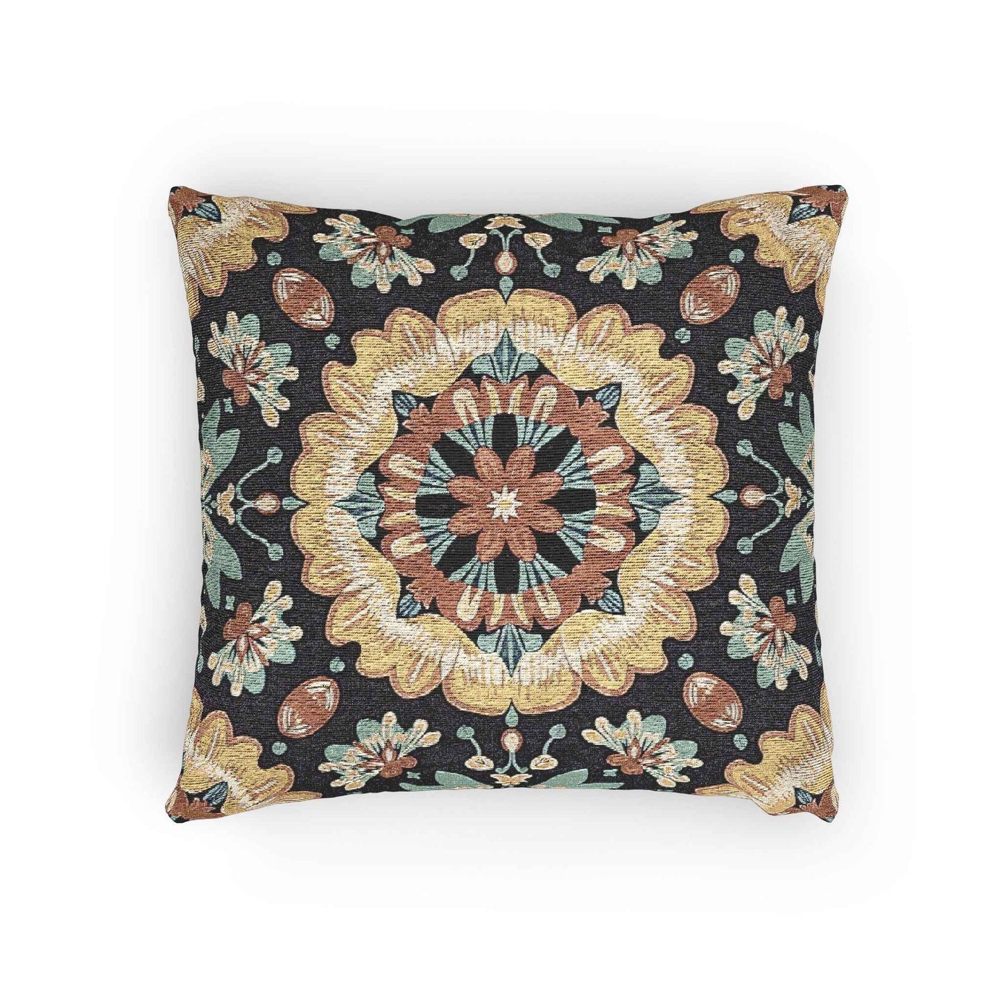 Boho Mandala Woven Pillow | Kilim Mosaic Pillow Cover