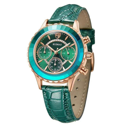 Leather Waterproof quartz watch - Velora