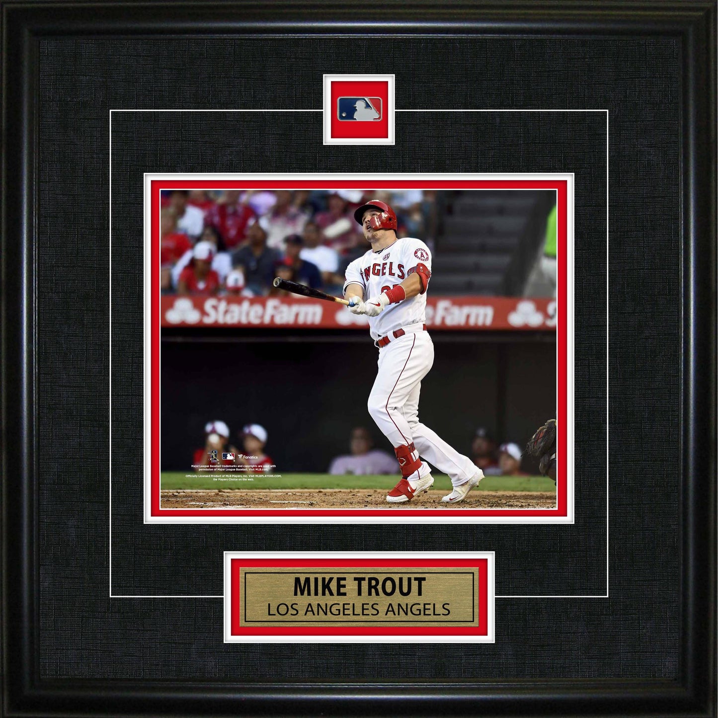Mike Trout Framed Pin & Plate Angels