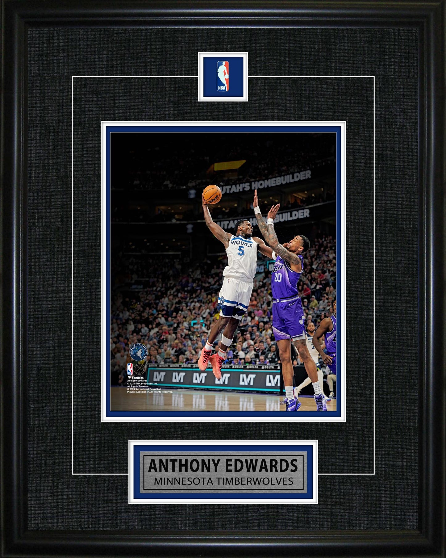 Anthony Edwards Framed Pin & Plate Wolves Frameworth Sports Marketing