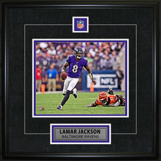 Lamar Jackson Framed Pin & Plate Ravens Frameworth Sports Marketing