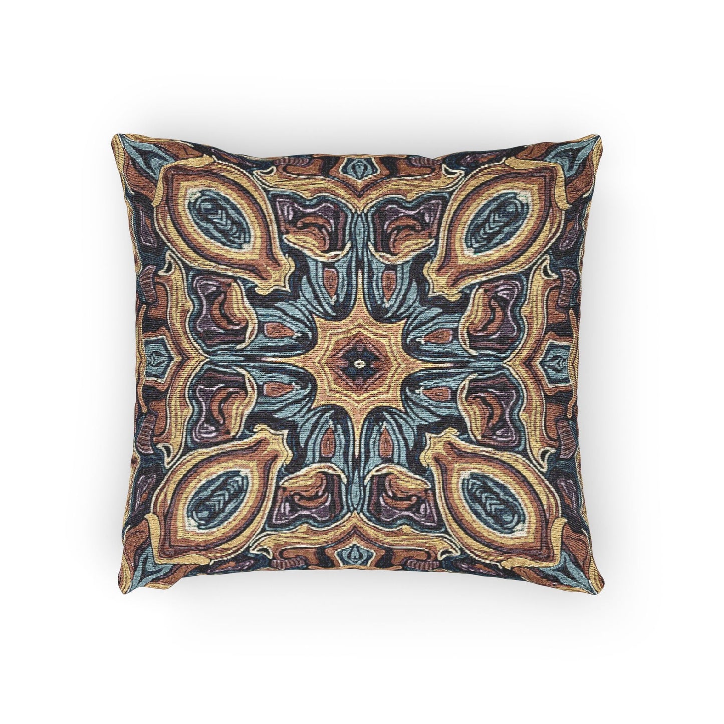 Bohemian Woven Pillow – Mosaic Medallion Decorative Throw Pillow
