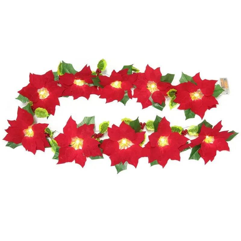 Door Frame Escalator Decoration Red Flower String Lights - Velora