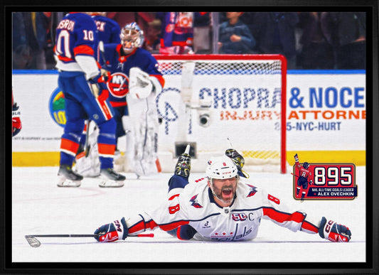 Alexander Ovechkin 20x29 Framed Canvas 895 Goals Celebration Washington Capitals Frameworth Sports Marketing