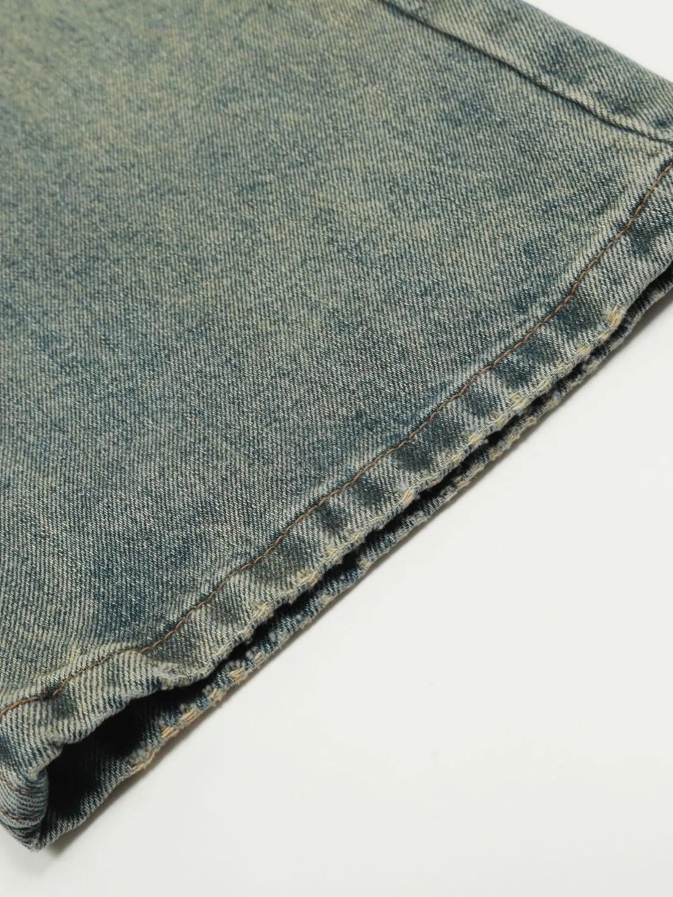 Men's Distressed High-Waist Straight Leg Jeans - Velora