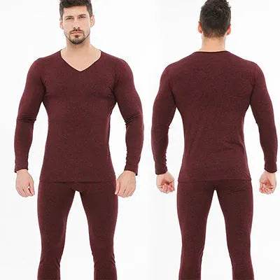 Winter Men's Sleepwear Loungewear Cashmere Long John set - Velora