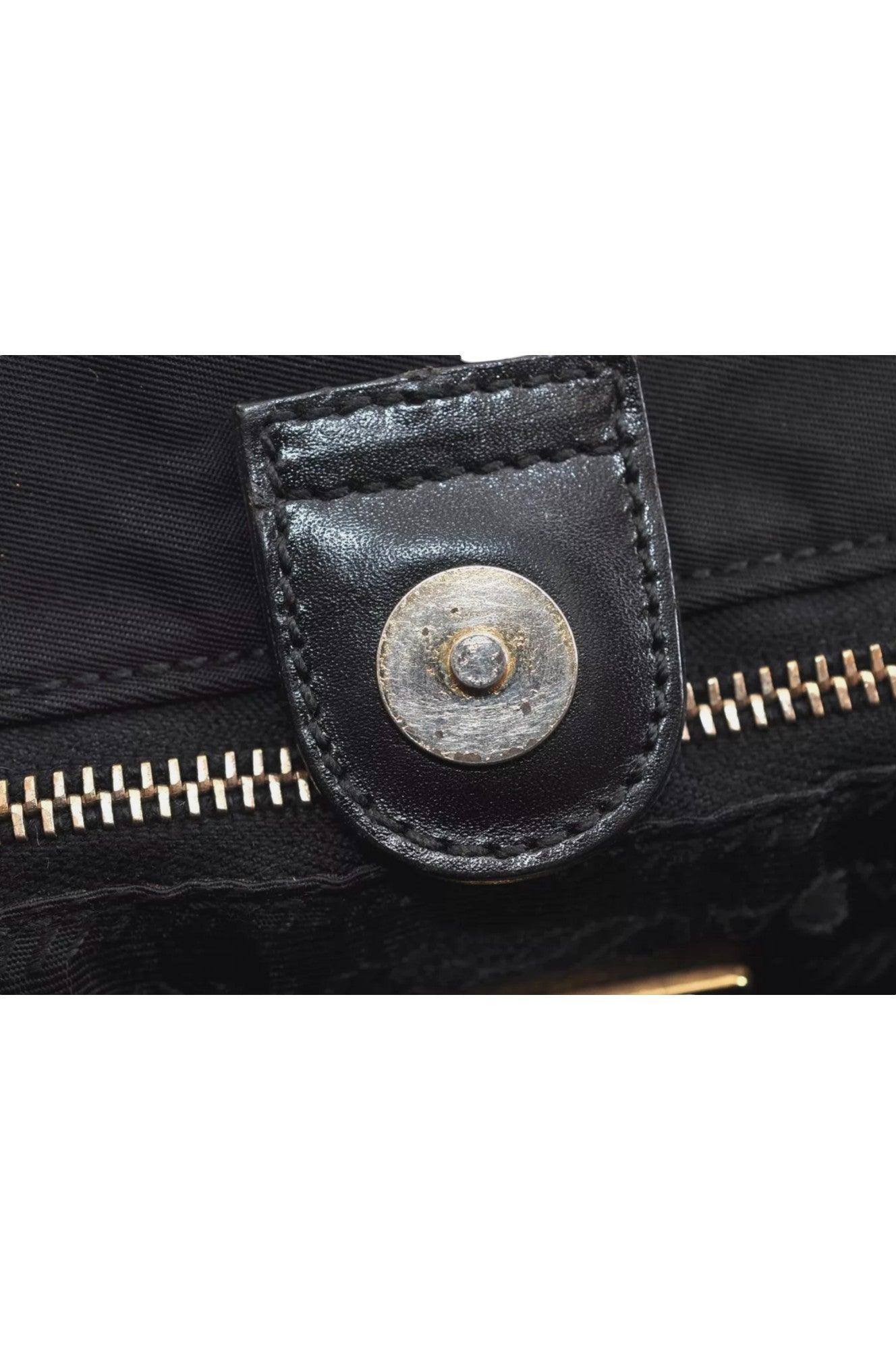 PRADA Vintage Nylon Tessuto Leather Shoulder Bag Purse Black 9107K - Velora