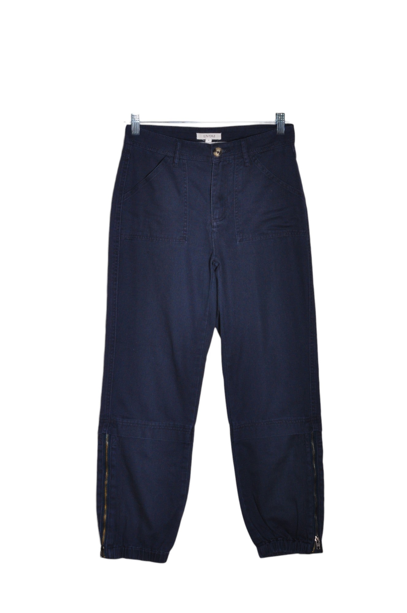 LIVOM Women Cargo Pants Regular fit in Black - 4 Koop